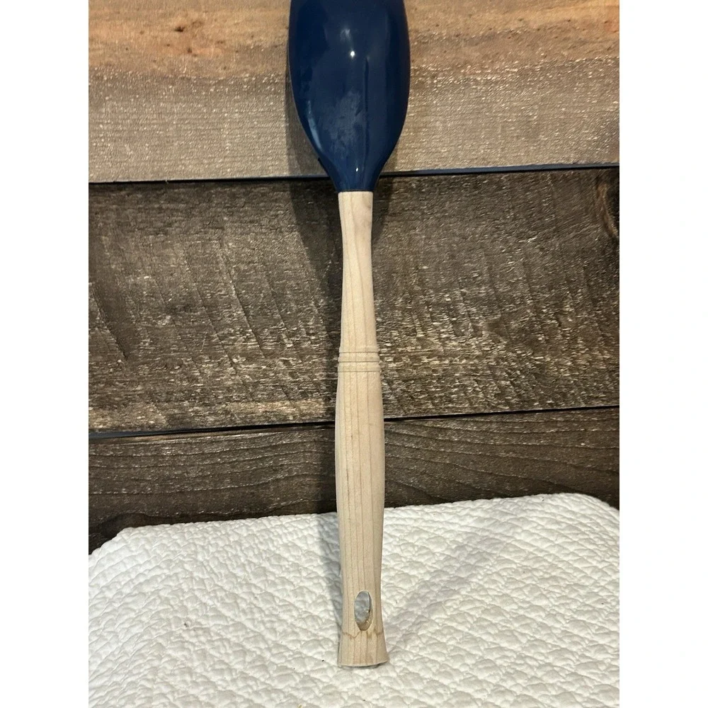 Le Creuset Spatulas Regular~‎ Blue w Wooden Handles
